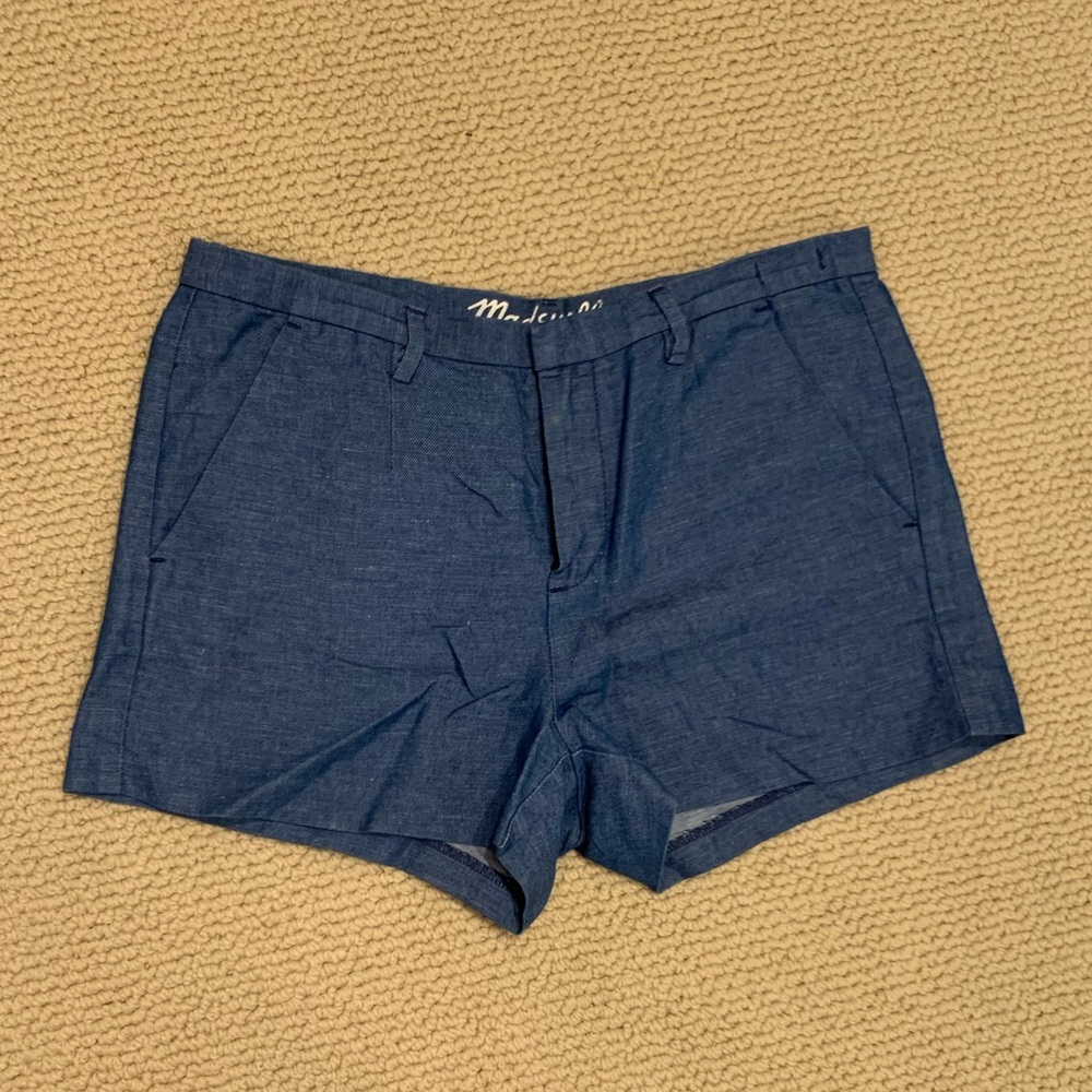 Blue denim colored shorts